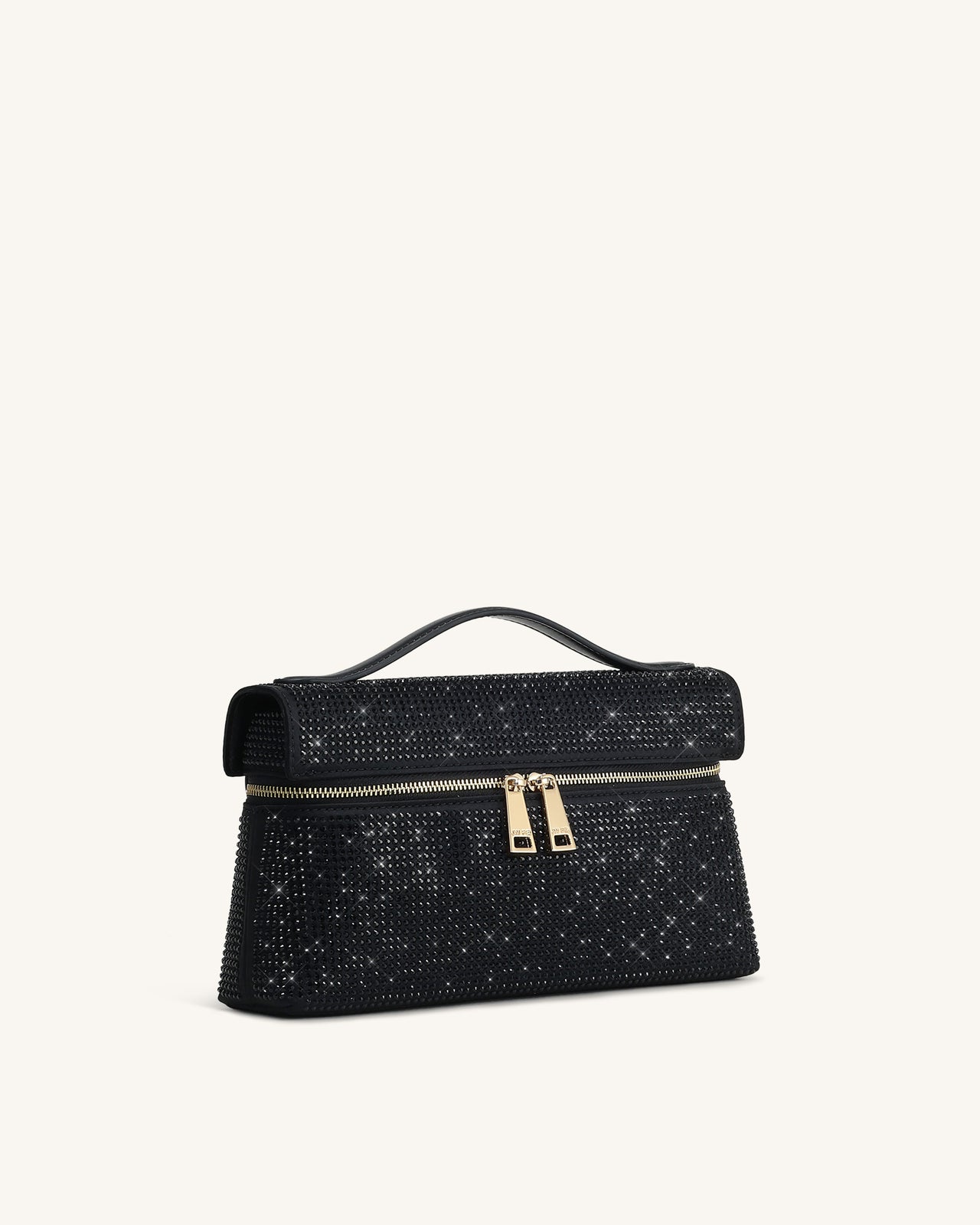 Thea 人造水晶提把包 - 黑色