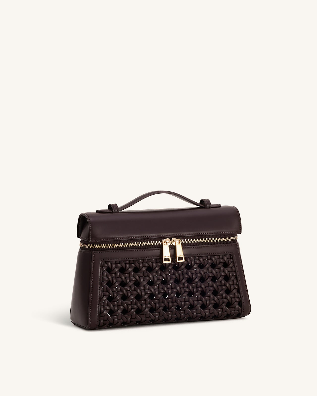 Thea 大型編織提把包 - 深紅色