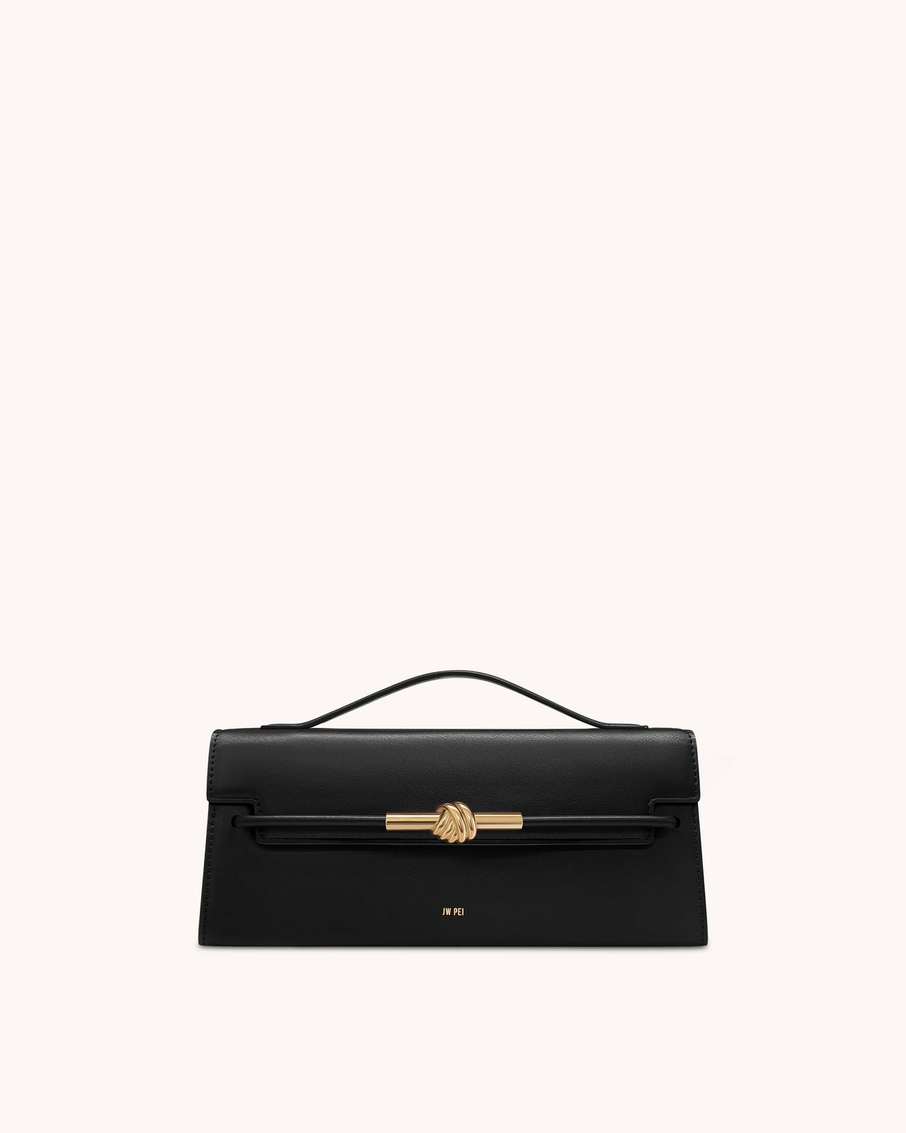 Lena 金屬繩結提把包 - 黑色