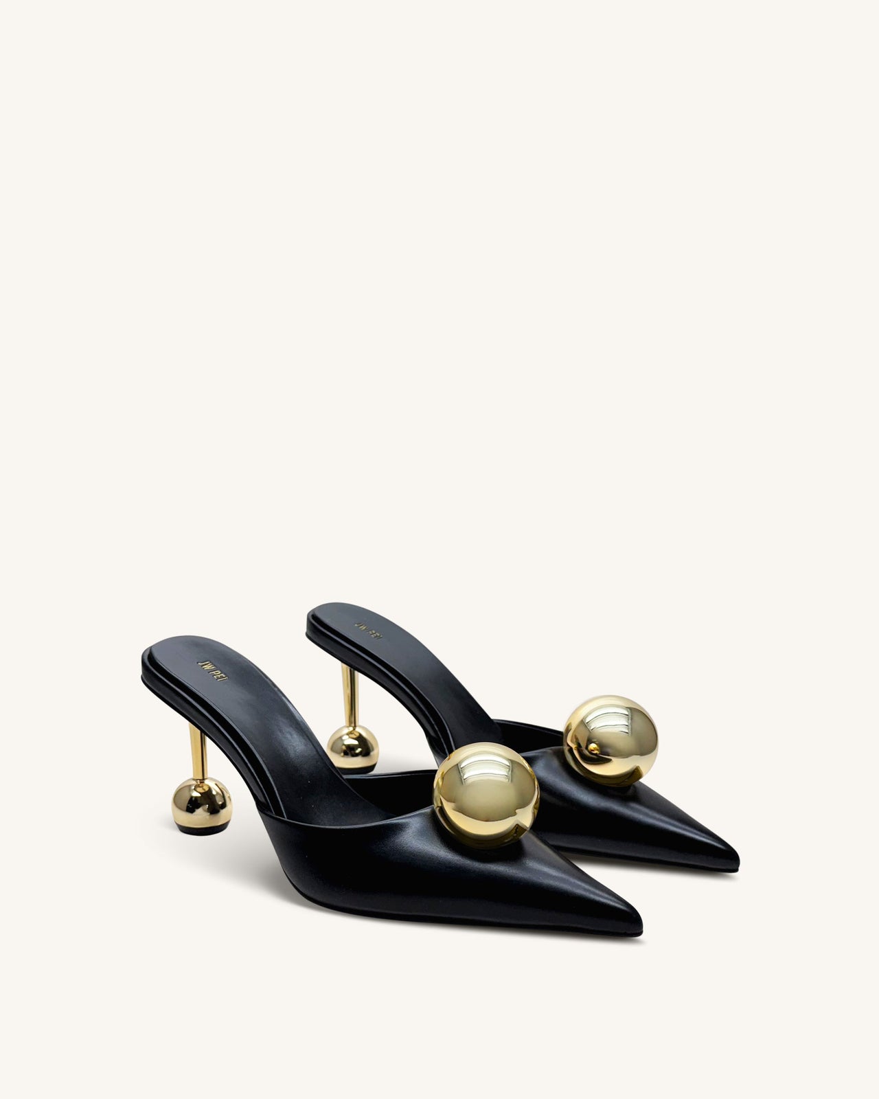 Sofia 圓球跟涼拖鞋-黑色