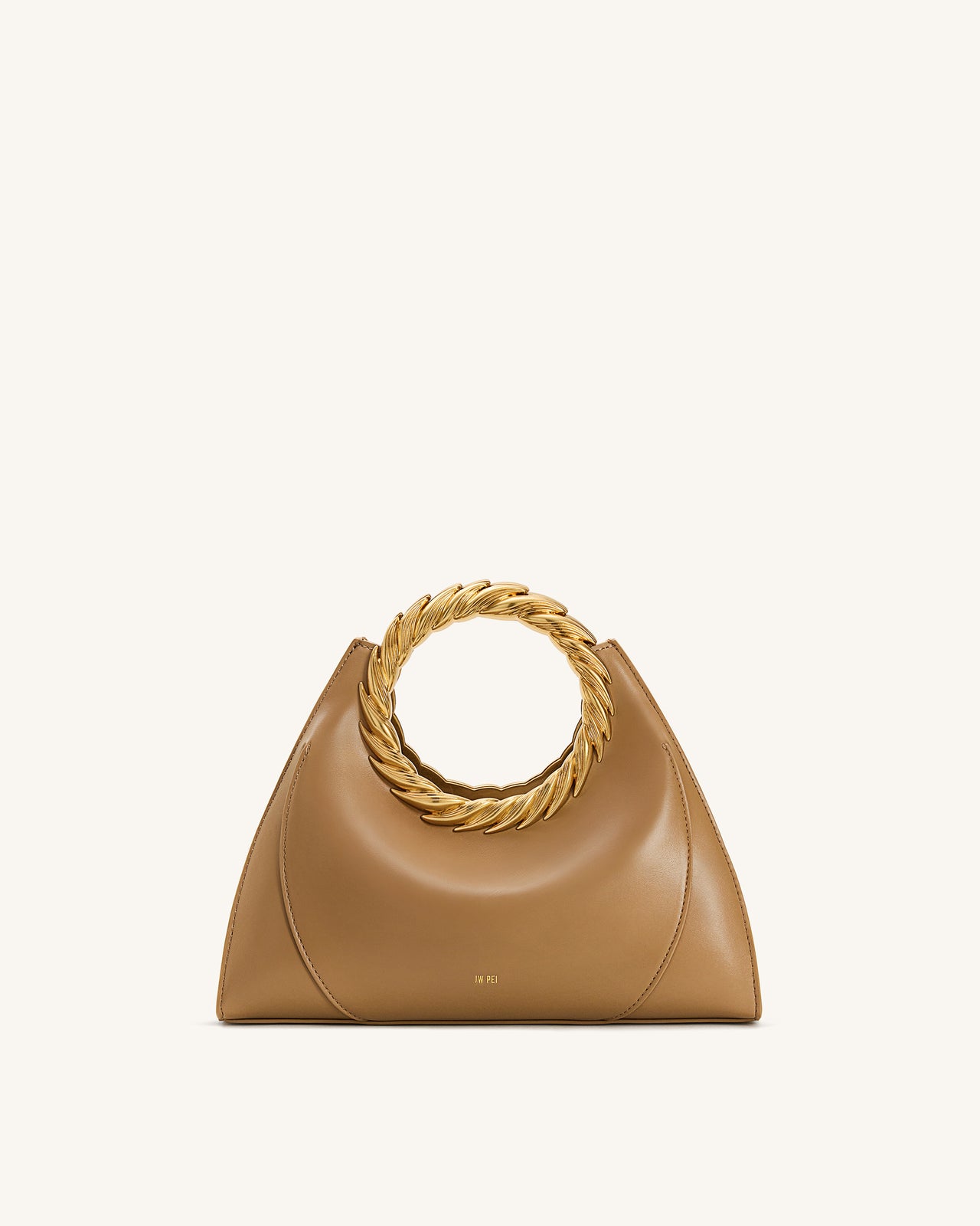 Amiya 葉形把手雕刻包 - 棕色