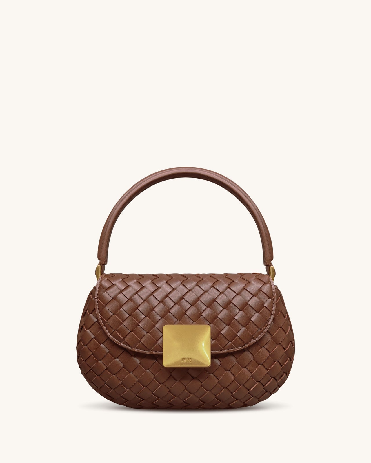 Zuri 手工編織圓形手提包 - 棕色