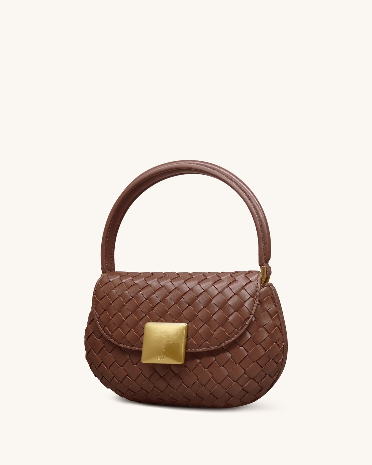 Zuri 手工編織圓形手提包 - 棕色