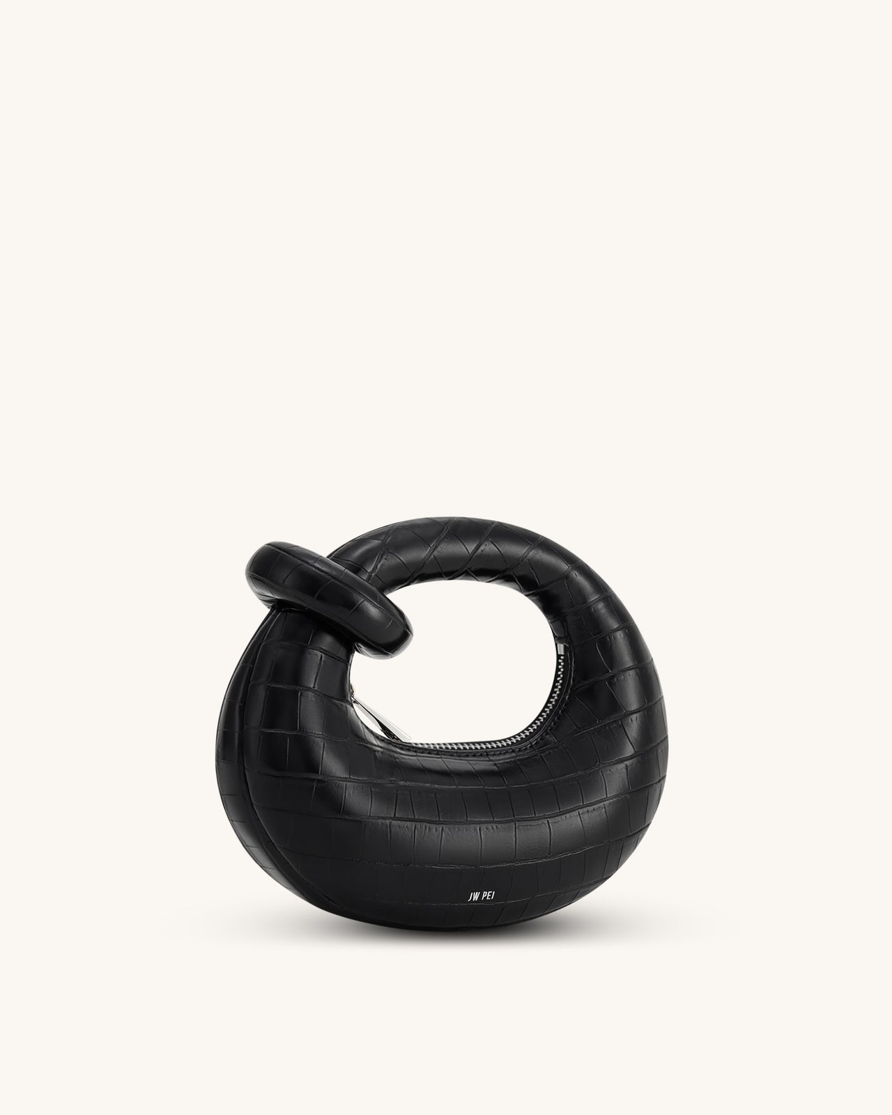 Abacus 迷你手提包 - 黑色鳄鱼纹