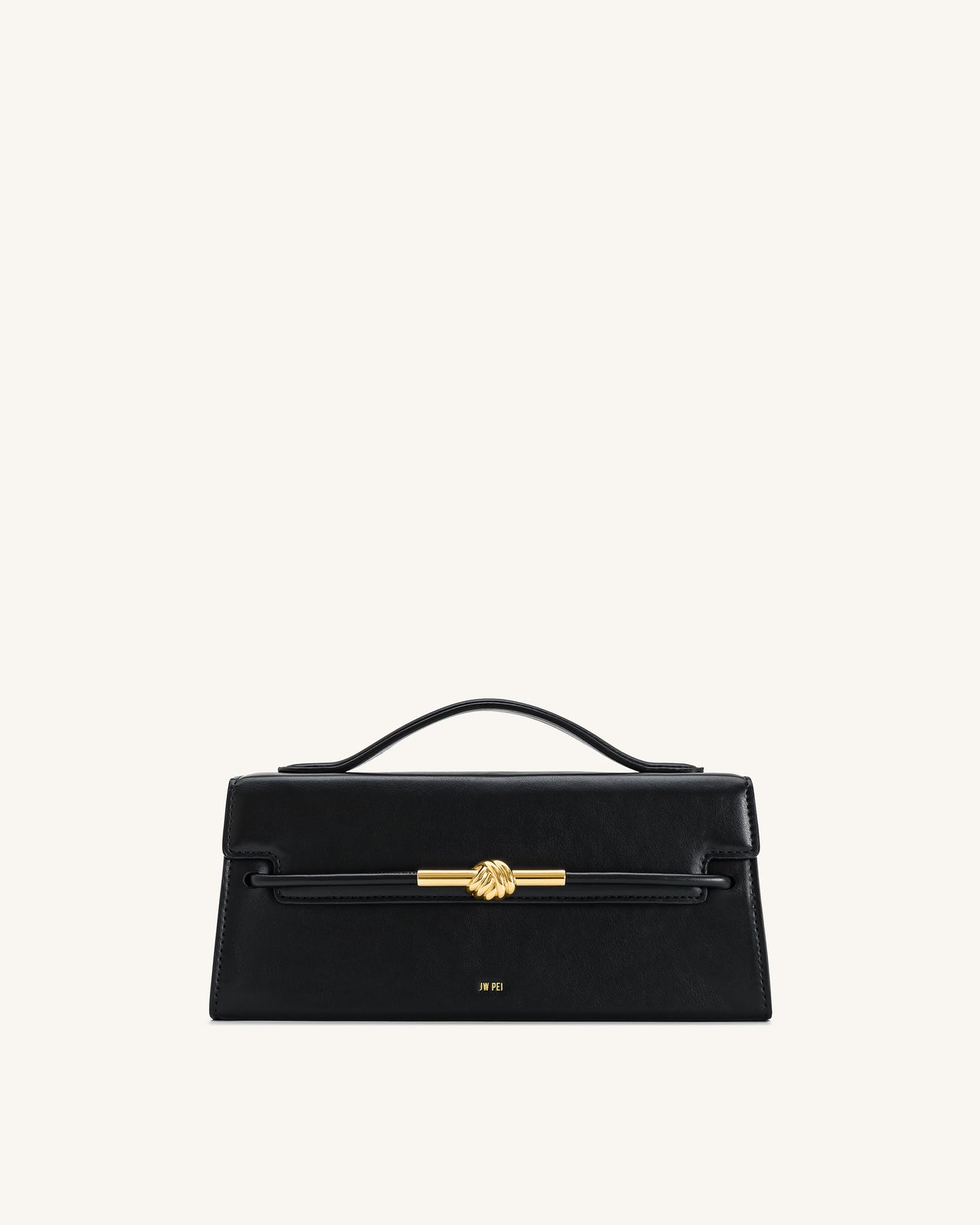 Lena 金屬繩結提把包 - 黑色