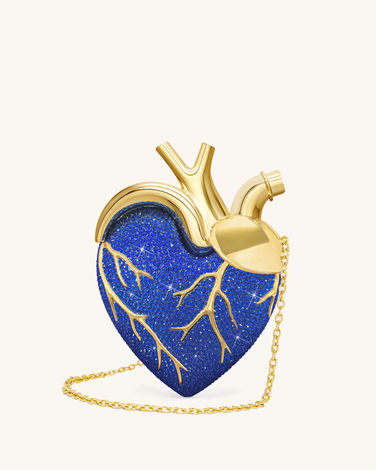 Maren 人造水晶心型包-鈷藍色