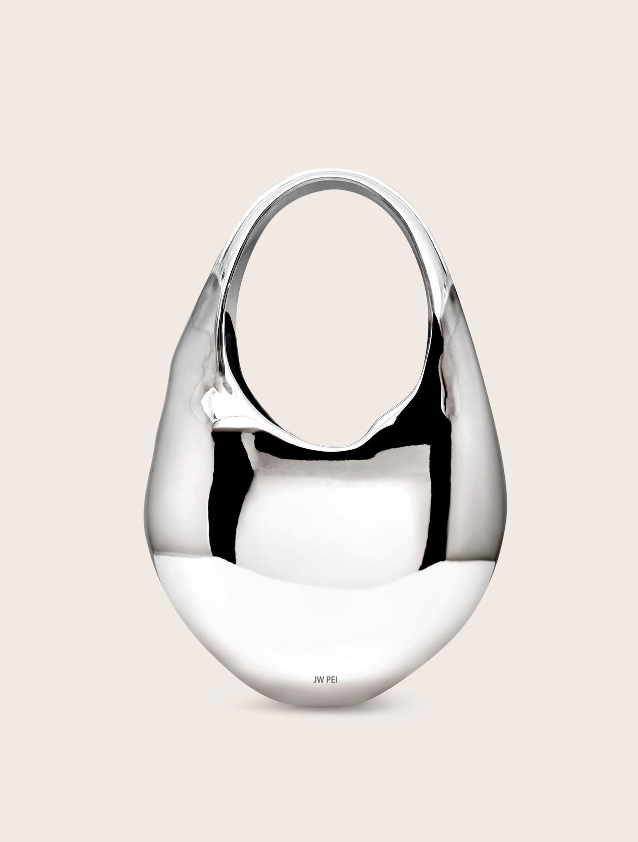 Lillian Face 新月形上提把包-銀色