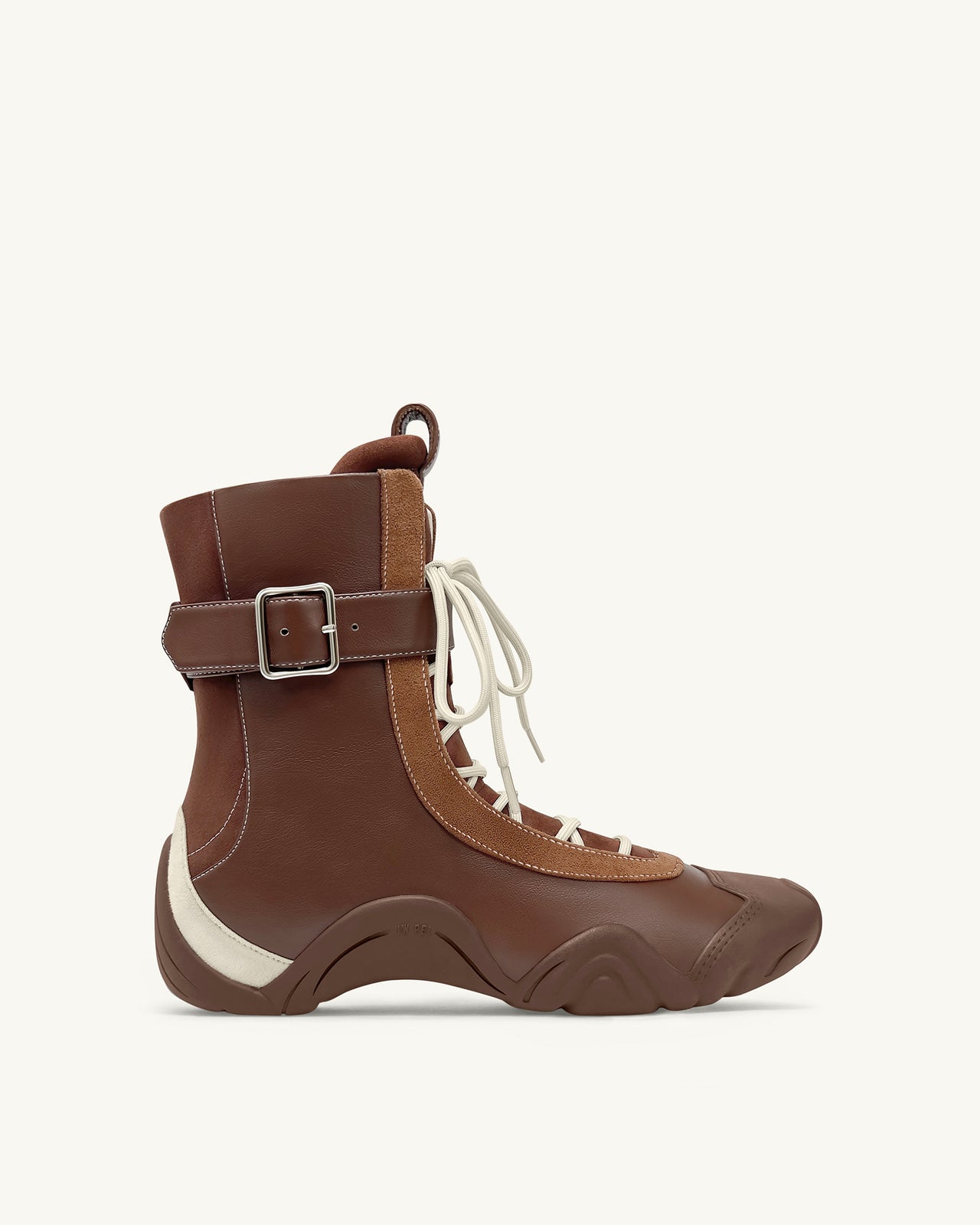 Caitlin 綁帶高筒靴 - 栗棕色