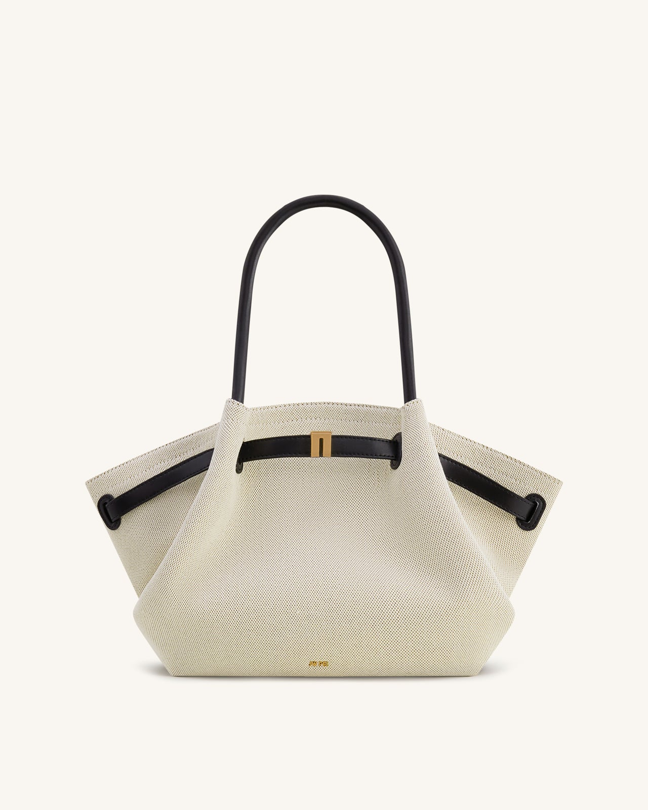 Hana 中型托特包 - 黑色帆布