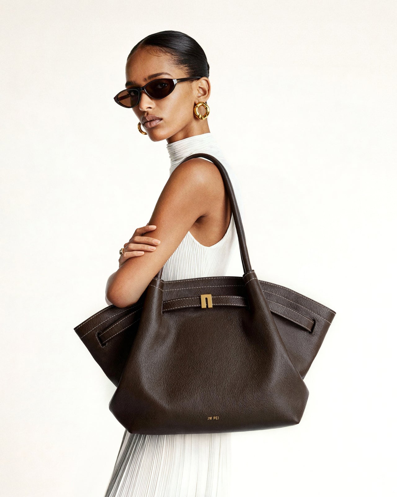 Hana 大型托特包 - 深棕色