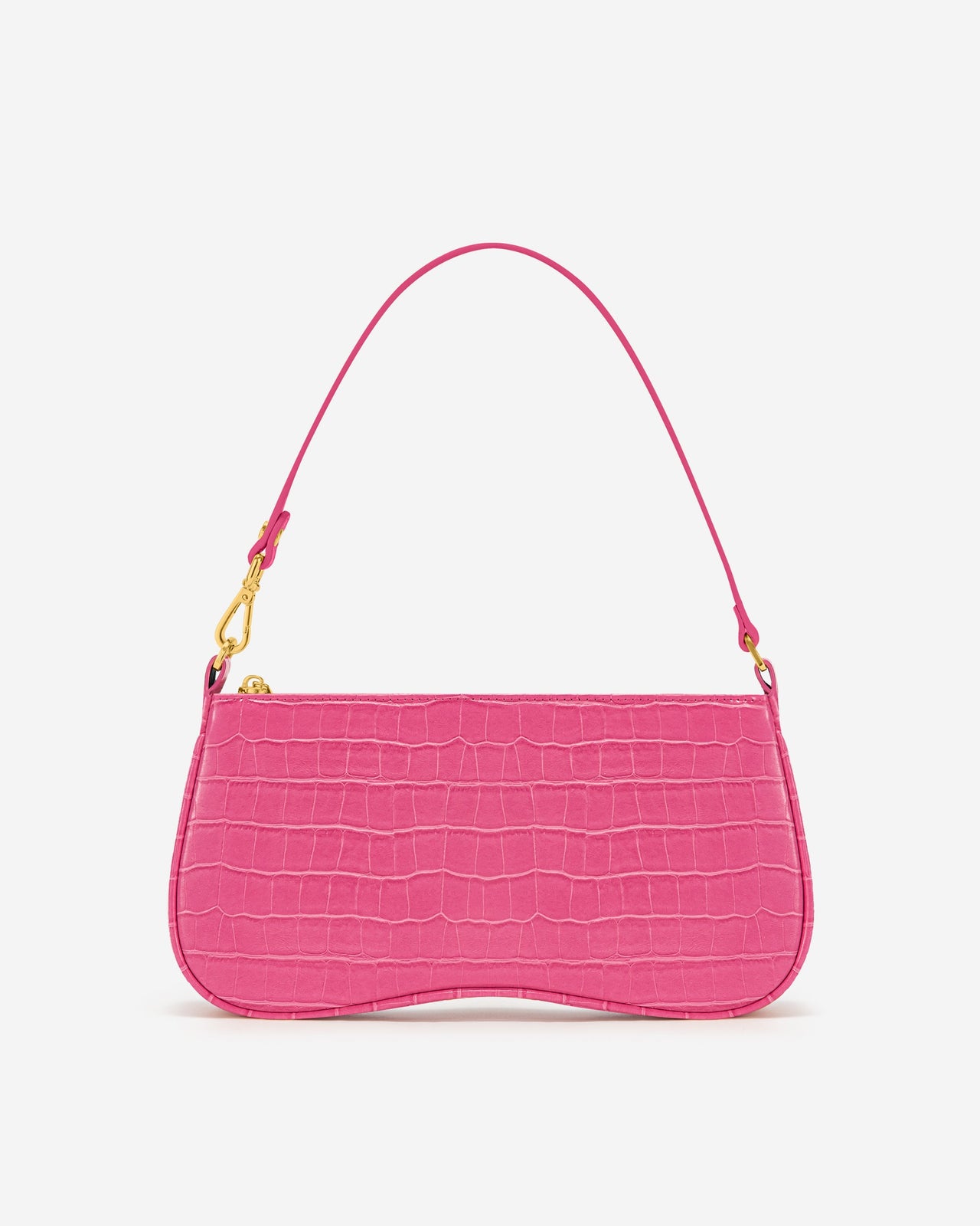 Eva 單肩包 - 玫紅色鱷魚紋