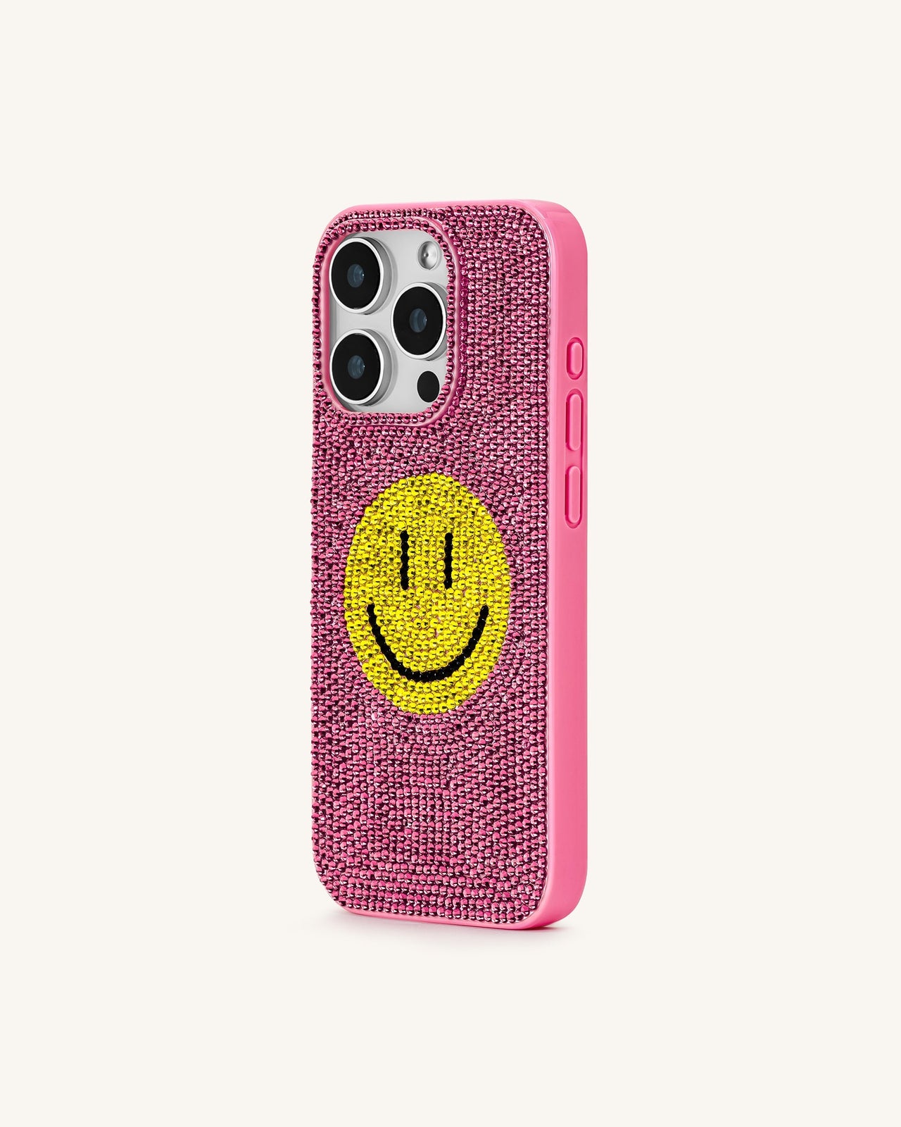 微笑人造水晶手機殼 - 粉色