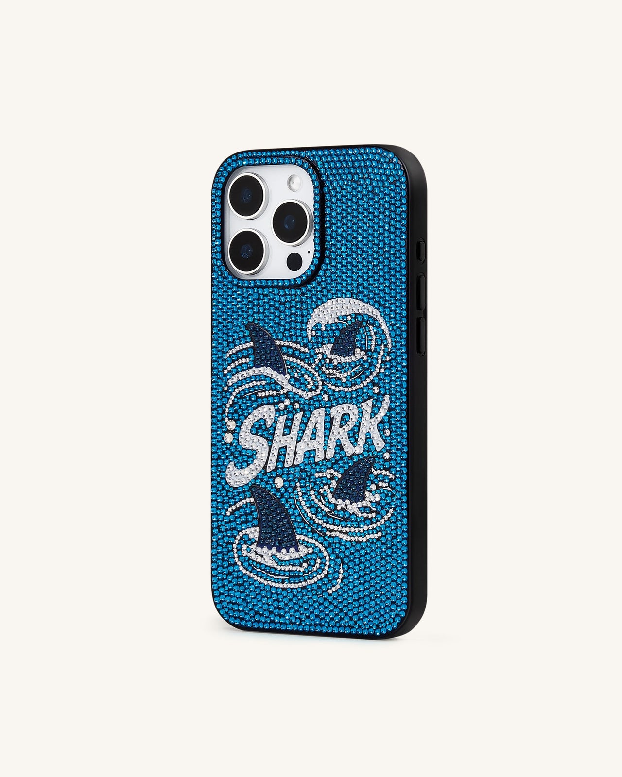 鯊魚藍人造水晶手機殼 - 藍色