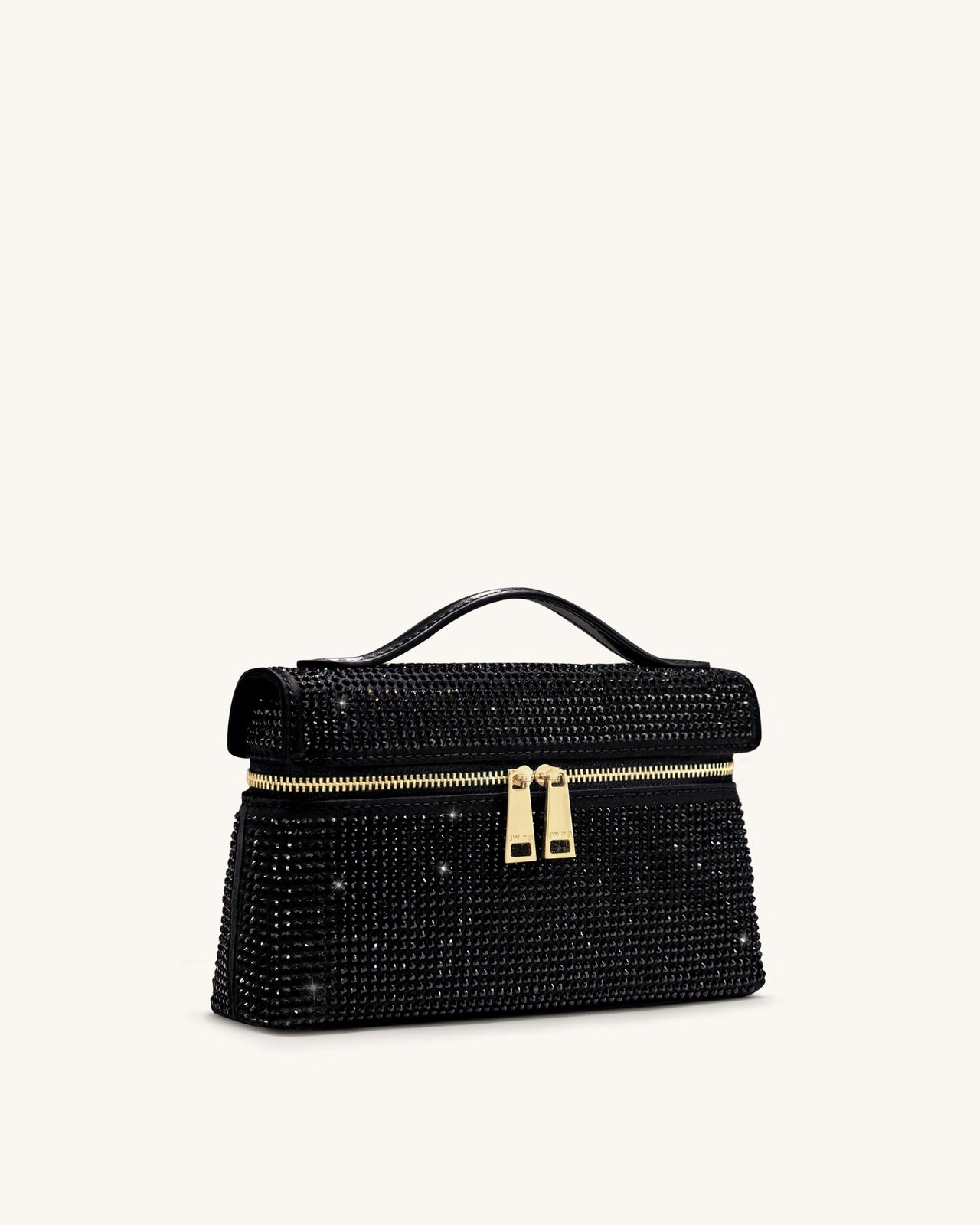 Thea 人造水晶提把包 - 黑色