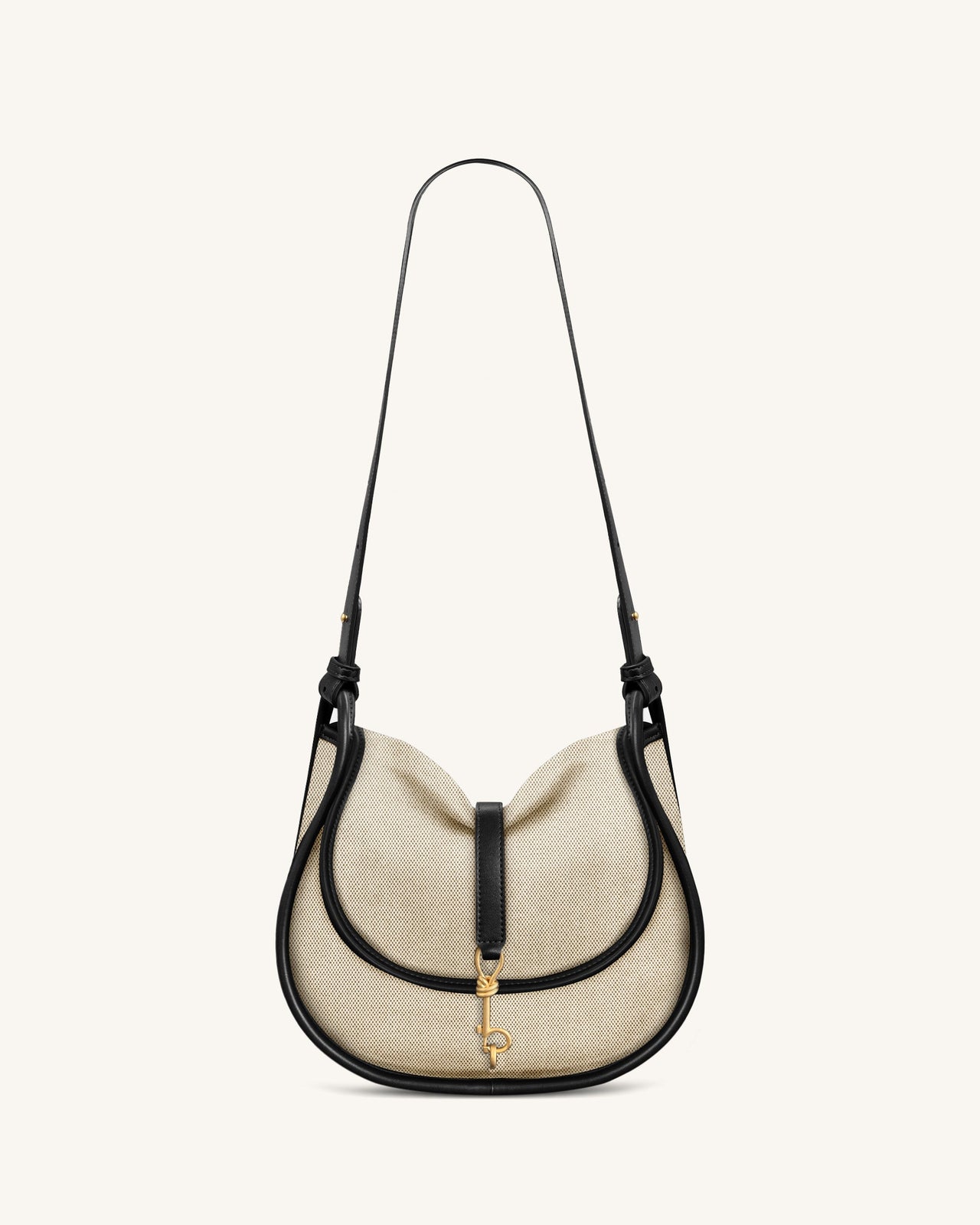 Arla 小型仿麂皮流浪包 - 黑色帆布