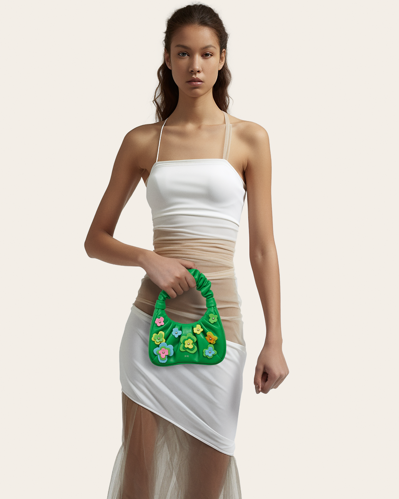 Gabbi 花卉中號手提包 - 綠色