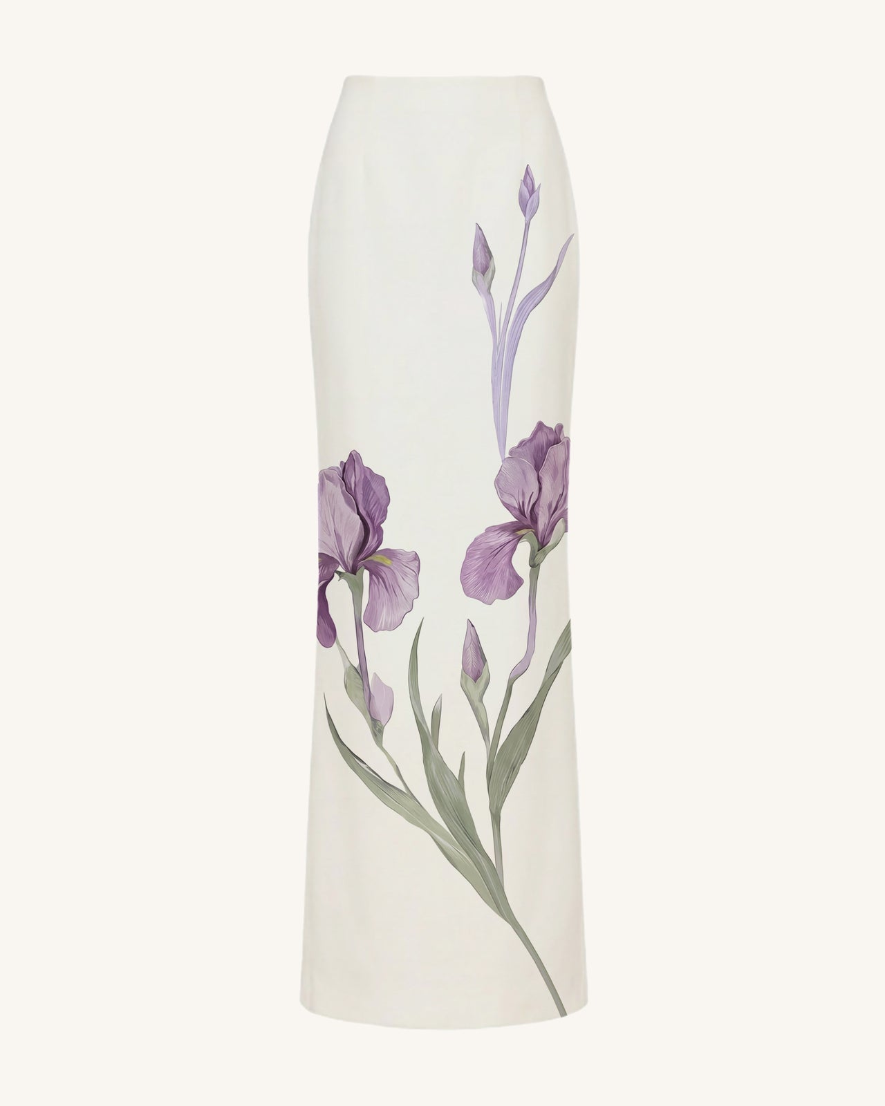 Iris 圖案長裙 - 白色