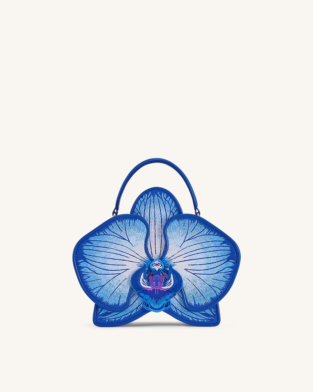 Flora 蘭花造型手提包 - 藍色