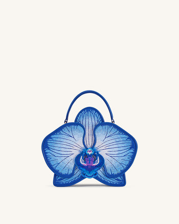 Flora 蘭花造型手提包 - 藍色