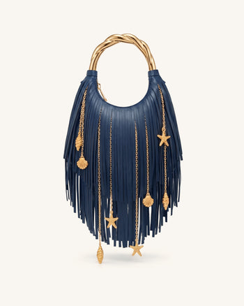 Chloe 金属提手流苏包 - 藏青色