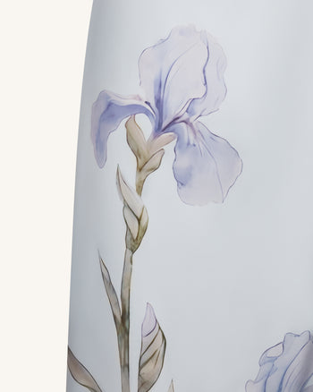 Iris 圖案緞面吊帶禮服 - 淺藍色