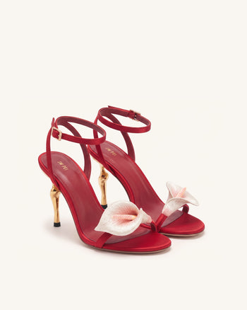 Alivia 海芋金色金屬跟涼鞋 - 紅色