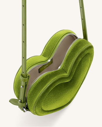 Arlene 天鵝絨心形包－綠色