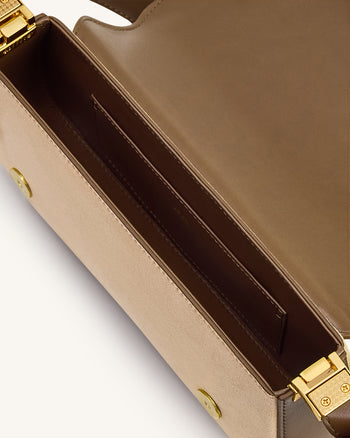 Joy 仿麂皮肩背包 - 卡其棕色