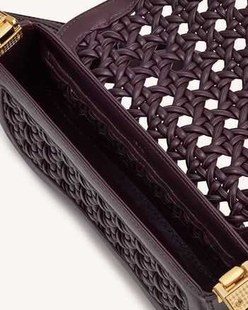 Joy 編織肩背包 - 深紅色