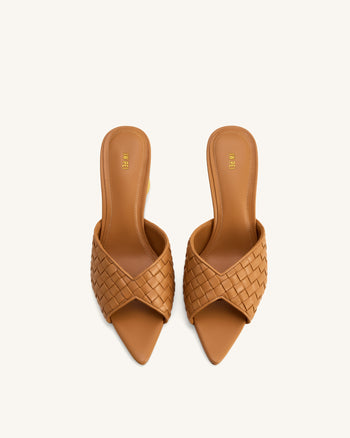 Ellie 編織球跟穆勒鞋 - 卡其色