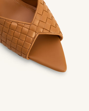 Ellie 編織球跟穆勒鞋 - 卡其色