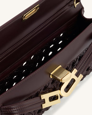 Bria 深紅色結構感提把包