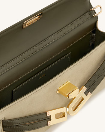 Bria 深橄欖綠仿麂皮結構感提把包