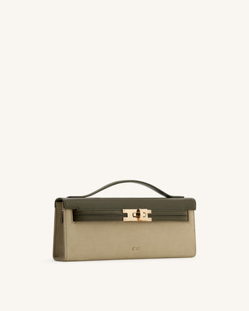 Bria 深橄欖綠仿麂皮結構感提把包