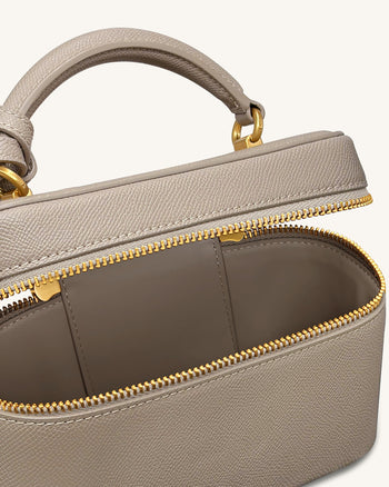Cleo 盒形提把包 - 灰褐色