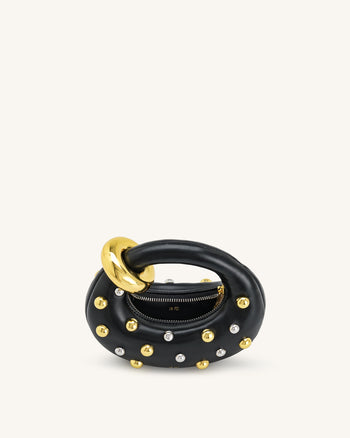 Abacus 铆钉点缀迷你手提包 - 黑色