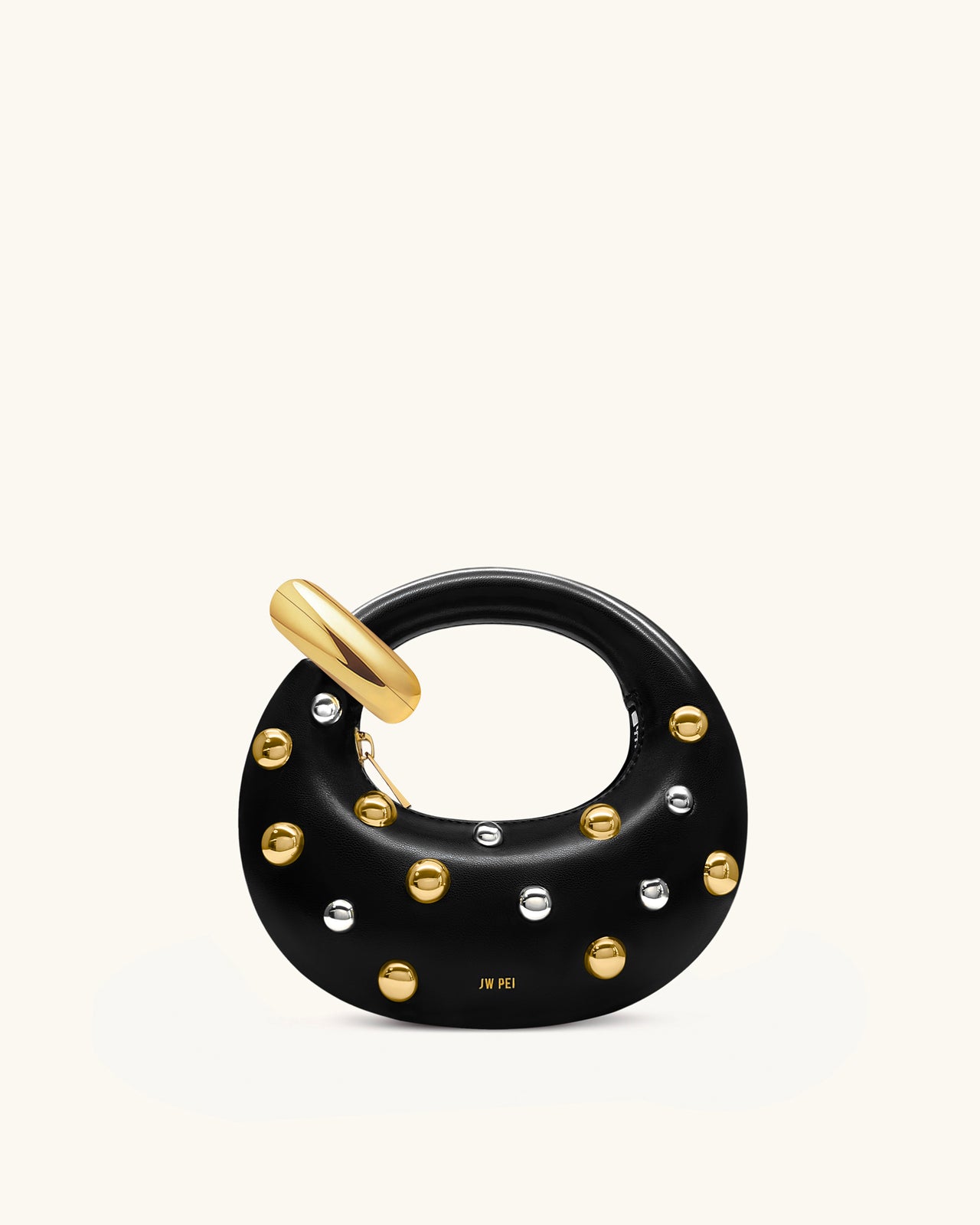 Abacus 铆钉点缀迷你手提包 - 黑色