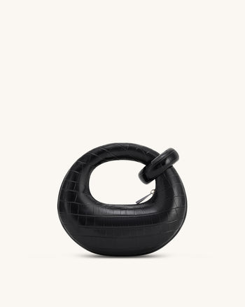 Abacus 迷你手提包 - 黑色鳄鱼纹