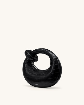 Abacus 迷你手提包 - 黑色鳄鱼纹