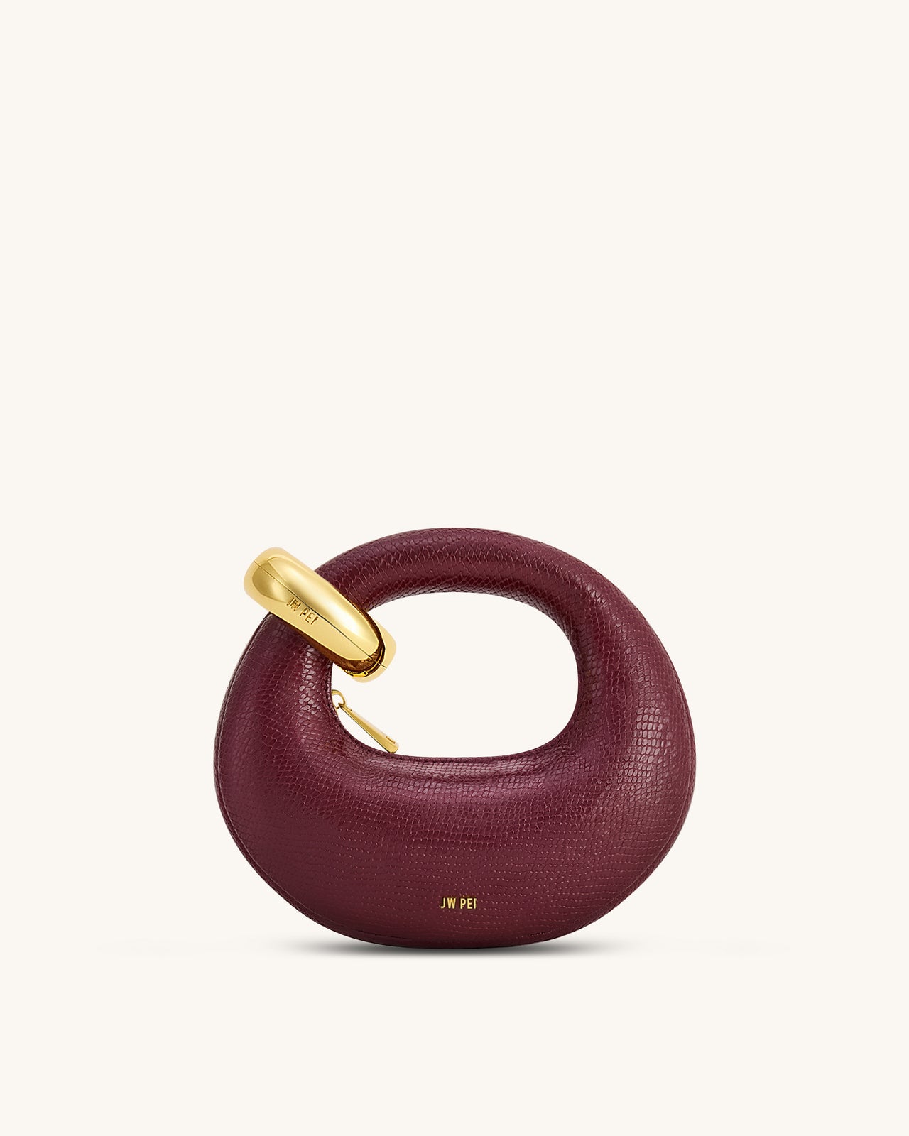 Abacus 仿蛇纹迷你手提包 - 酒红色