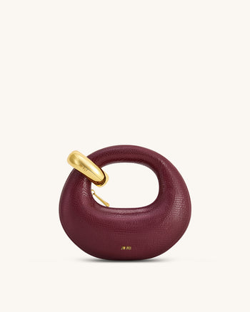 Abacus 仿蛇纹迷你手提包 - 酒红色