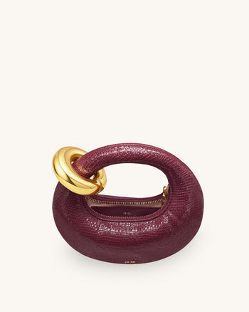 Abacus 仿蛇纹迷你手提包 - 酒红色