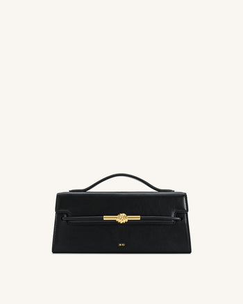 Lena 金屬繩結提把包 - 黑色