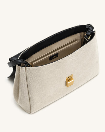 Hilary 肩背包 - 黑色帆布