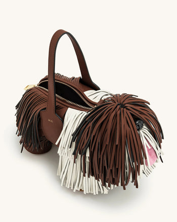 Nita 小狗造型手提包 - 焦糖棕