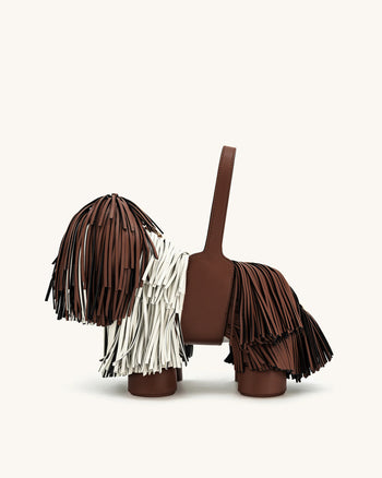 Nita 小狗造型手提包 - 焦糖棕