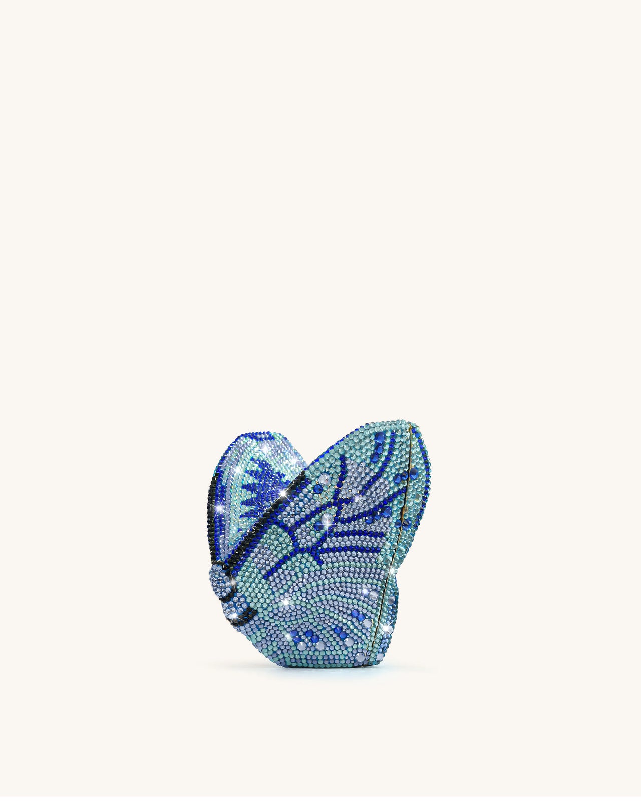 Paisley 水晶蝴蝶手拿包 - 藍色