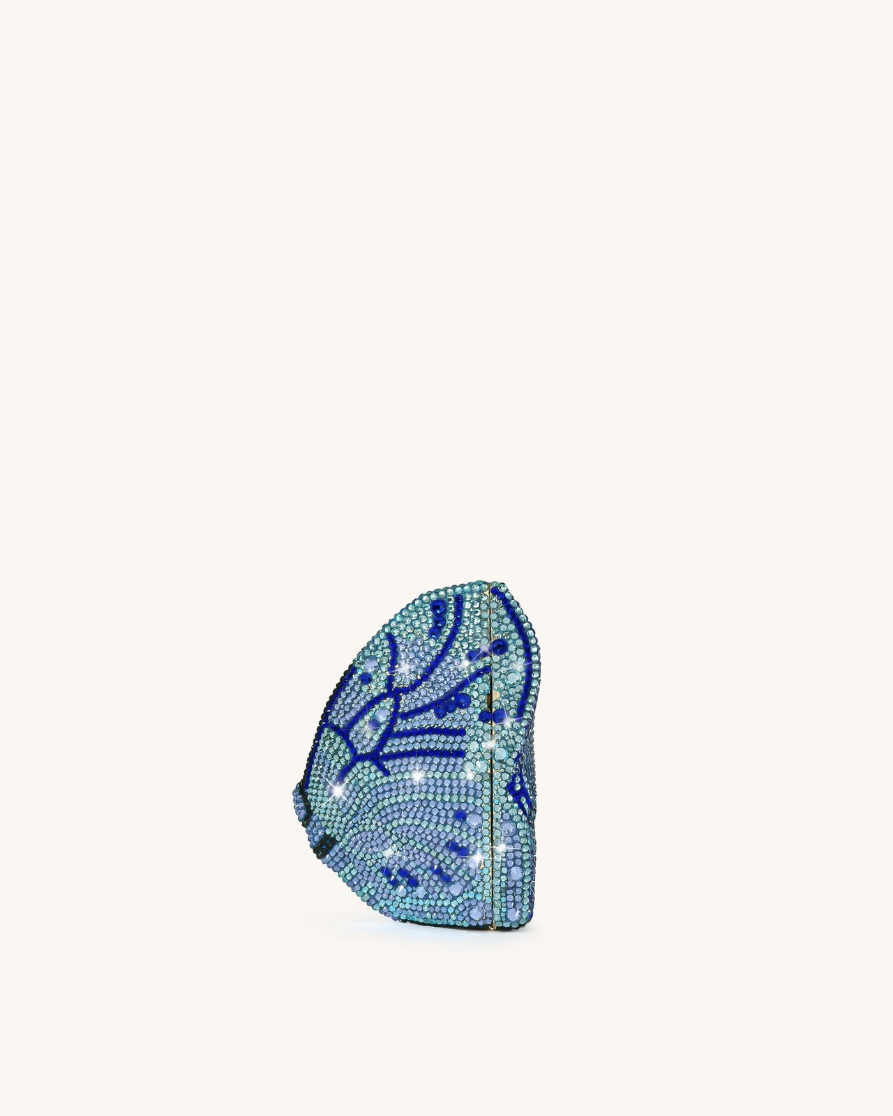 Paisley 水晶蝴蝶手拿包 - 藍色