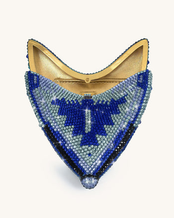 Paisley 水晶蝴蝶手拿包 - 藍色