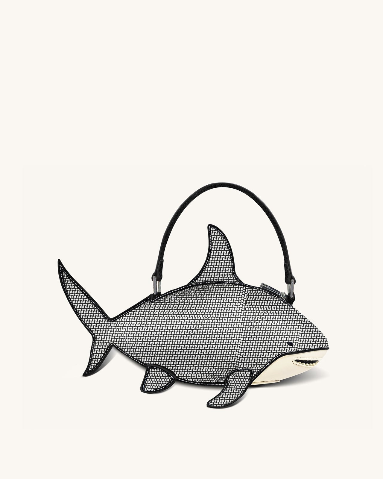 Nerys 黑色人造水晶鯊魚造型手提包